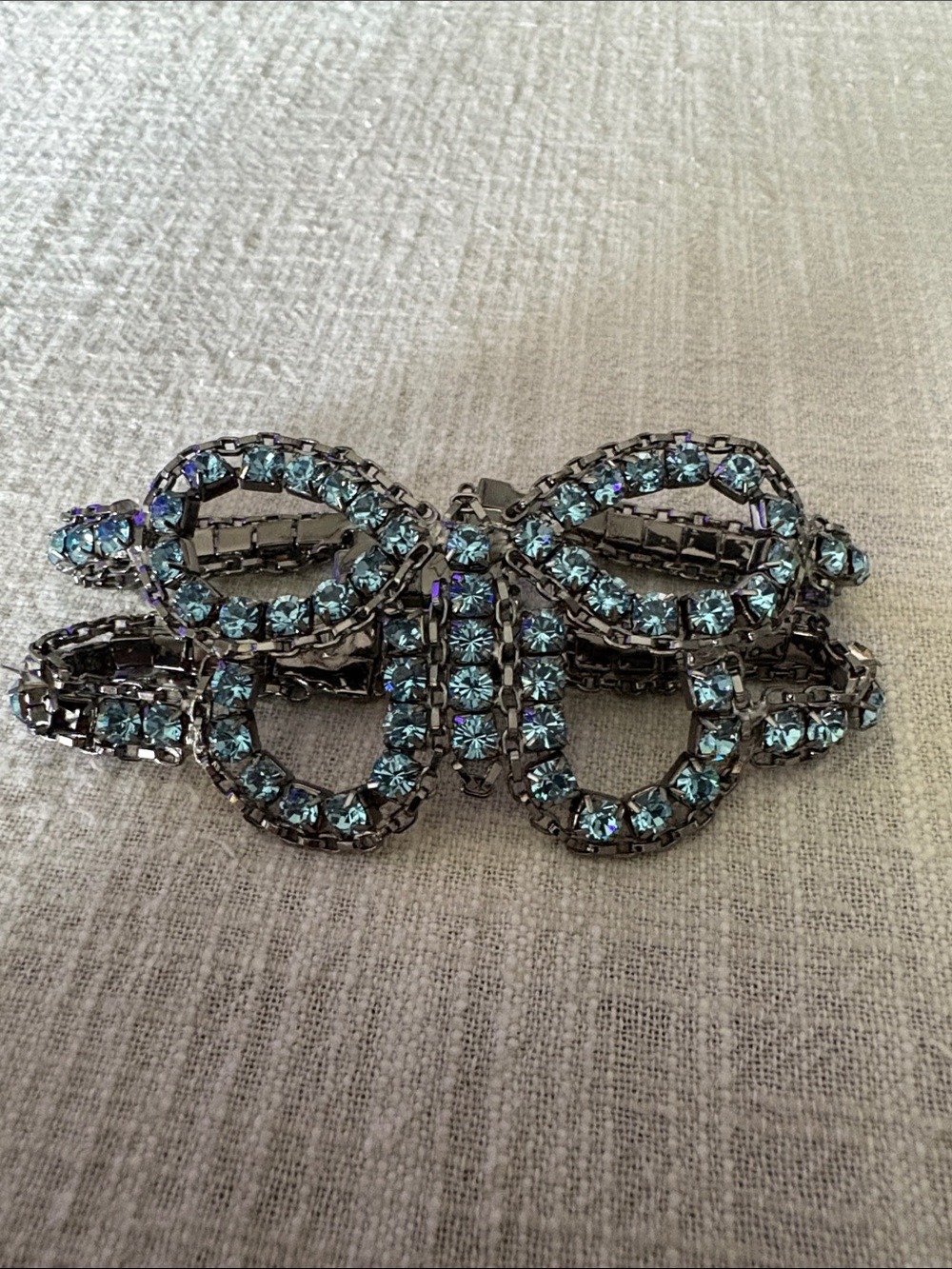 Coach Rare Y2K Blue Rhinestone Butterfly Bracelet 7” long